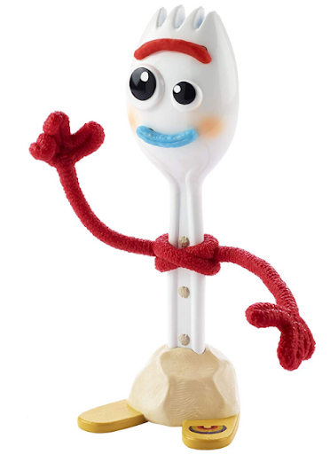 talking forky doll waving hand in the air