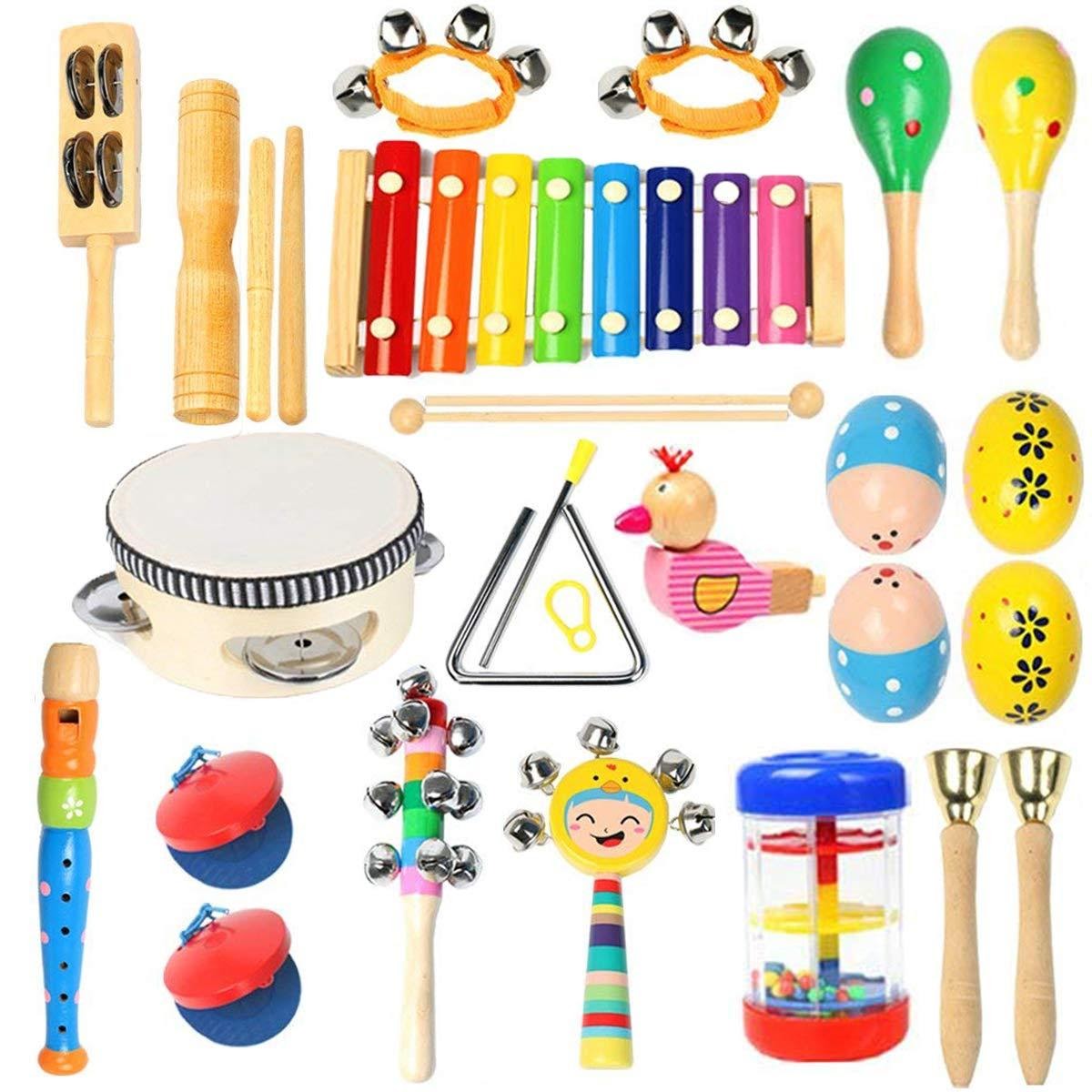 toddler instrument set on white background