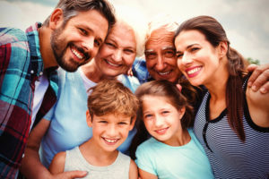 multi generational family smiling